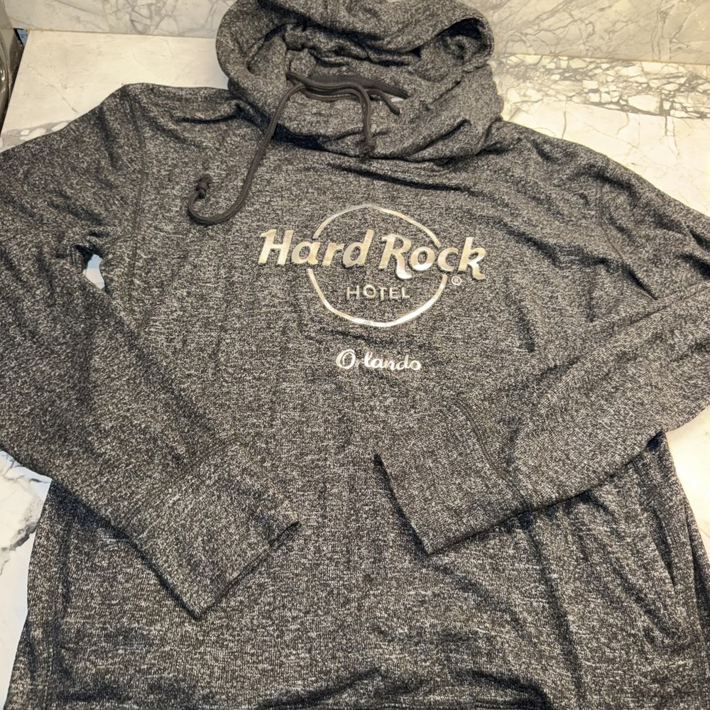 Hard Rock Orlando Hoodie Foil Logo Women's Size Medium